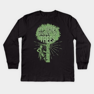 Arborist Tree-Trimmer Tree-Climber Arboriculturist Kids Long Sleeve T-Shirt